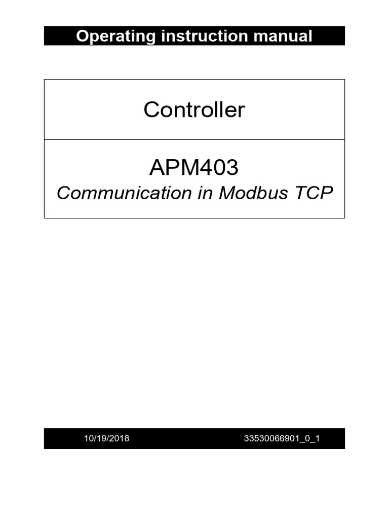 APM403 ModbusTCP EN | PDF | Computer Network | Computer Engineering