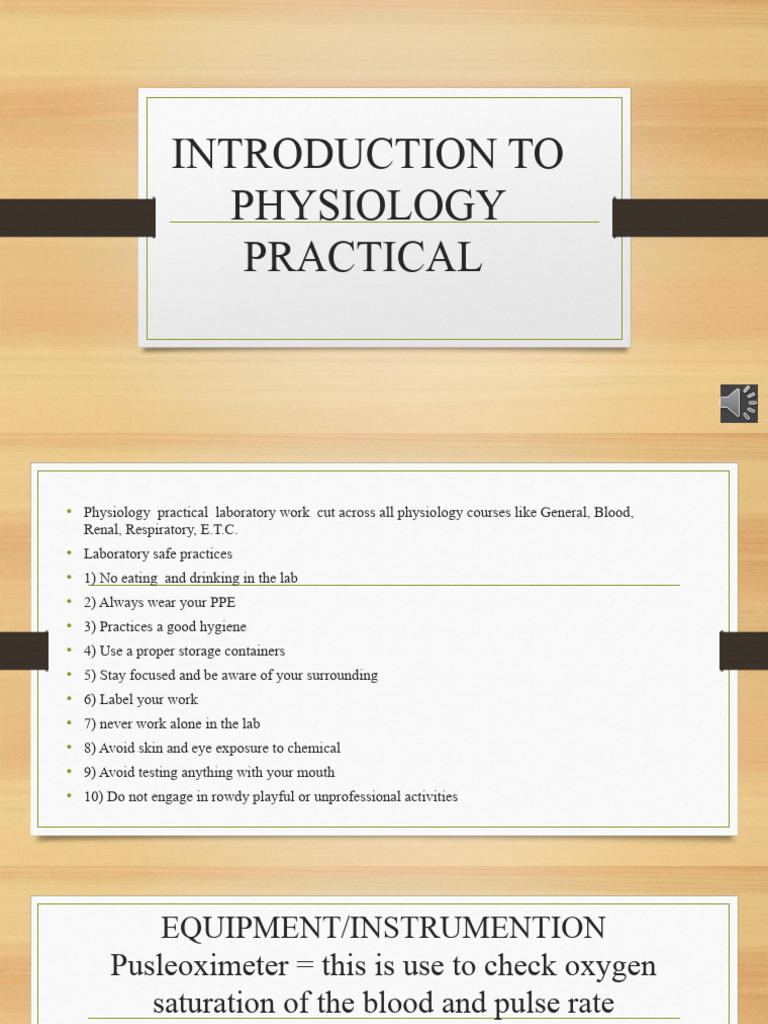 Physiology Practical Equipment Guide | PDF