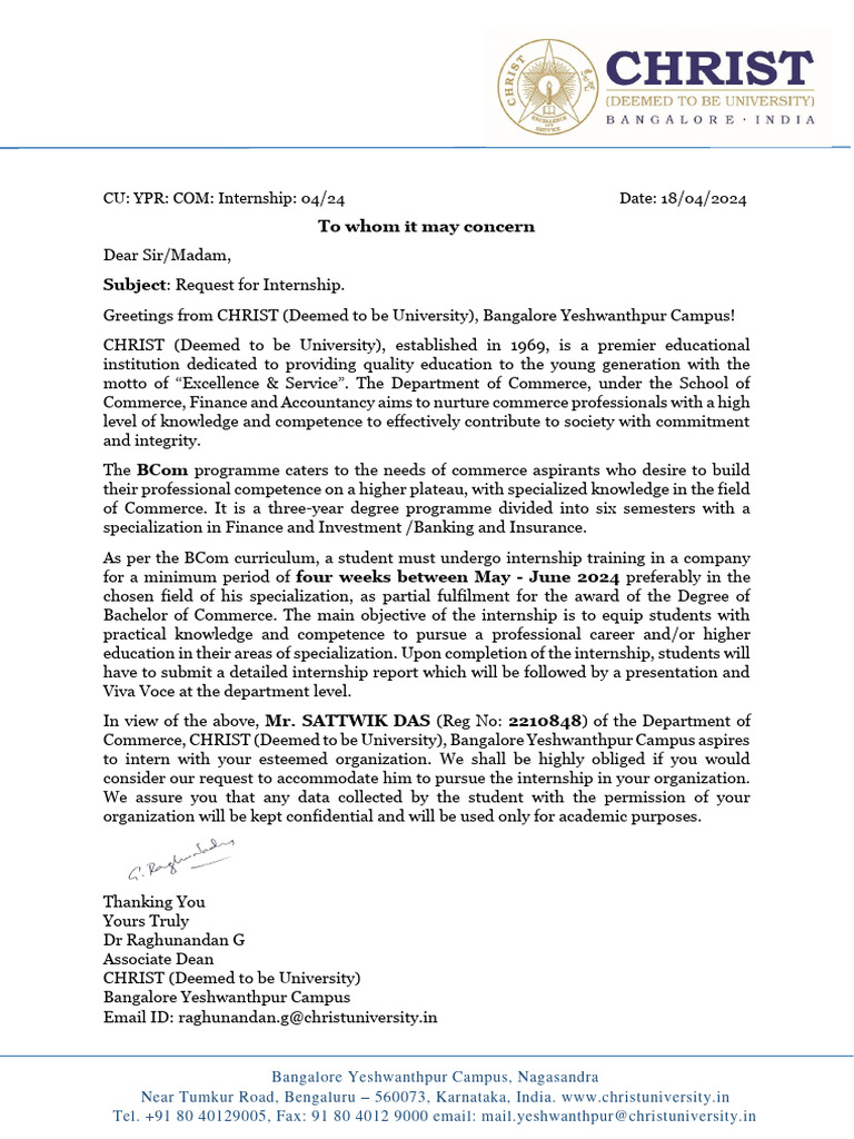 Letter Head Intern | PDF