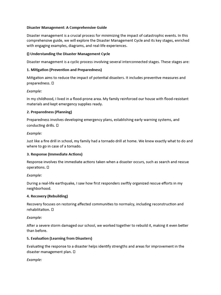 Disaster Management Cycle Overview | PDF | Emergency Management | Disasters