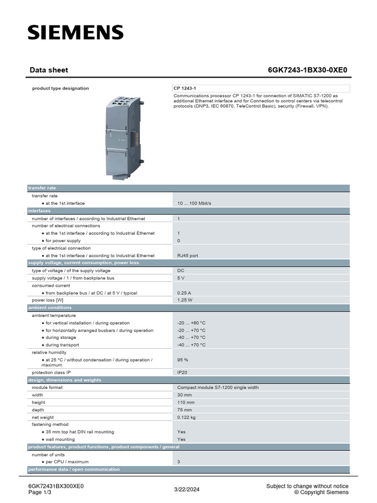6GK72431BX300XE0 Datasheet en | PDF | Computer Security | Security