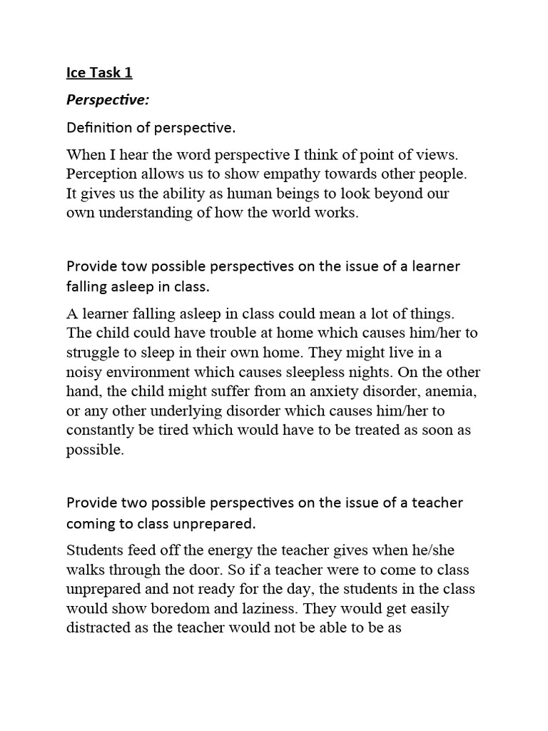 Understanding Perspectives in Education | PDF