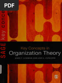 Key Concepts in Organization Theory (SAGE Key Concepts Series) (Cunliffe, Ann L, Luhman, John Teta)