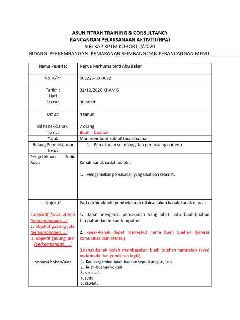 Rpa Pemakanan | PDF