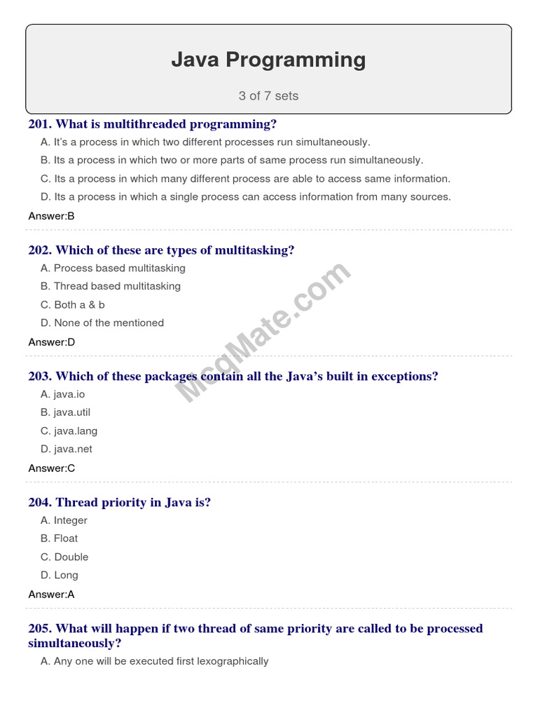 Java-Programming (Set 3) | PDF | Class (Computer Programming) | Process ...