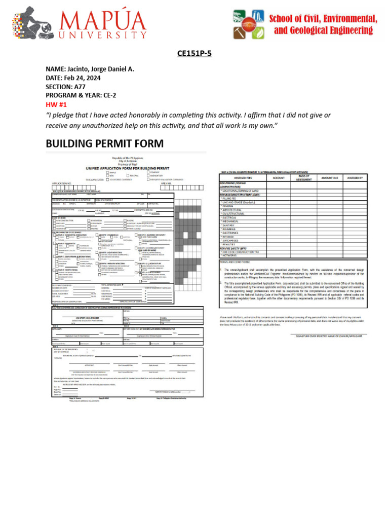 Building Permit and Occupancy Form | PDF | Law