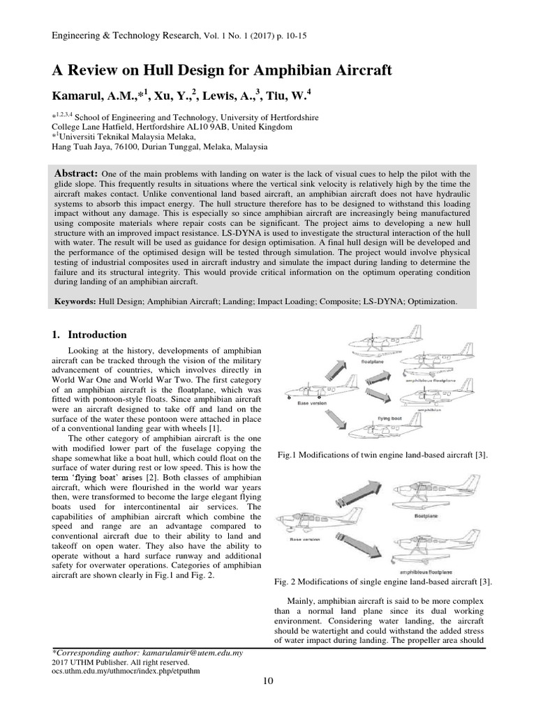 Hull Design for Amphibian Aircraft | PDF | Buoyancy | Aircraft