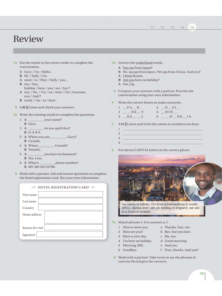 Review Nav A2 Unit 1 1.5 | PDF