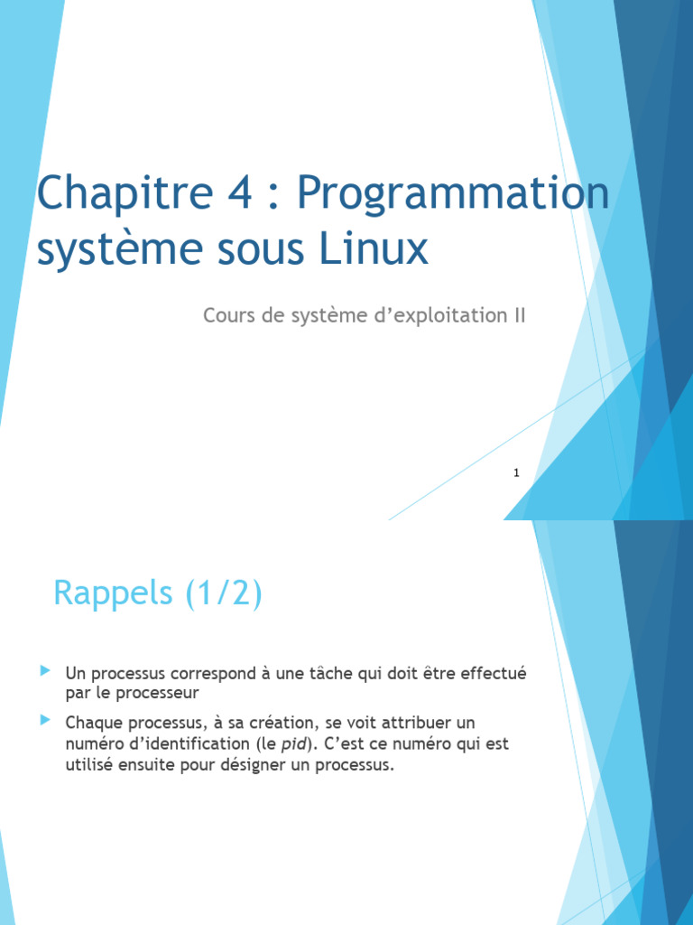 Programmation Systeme | PDF | Système d'exploitation | Processus ...