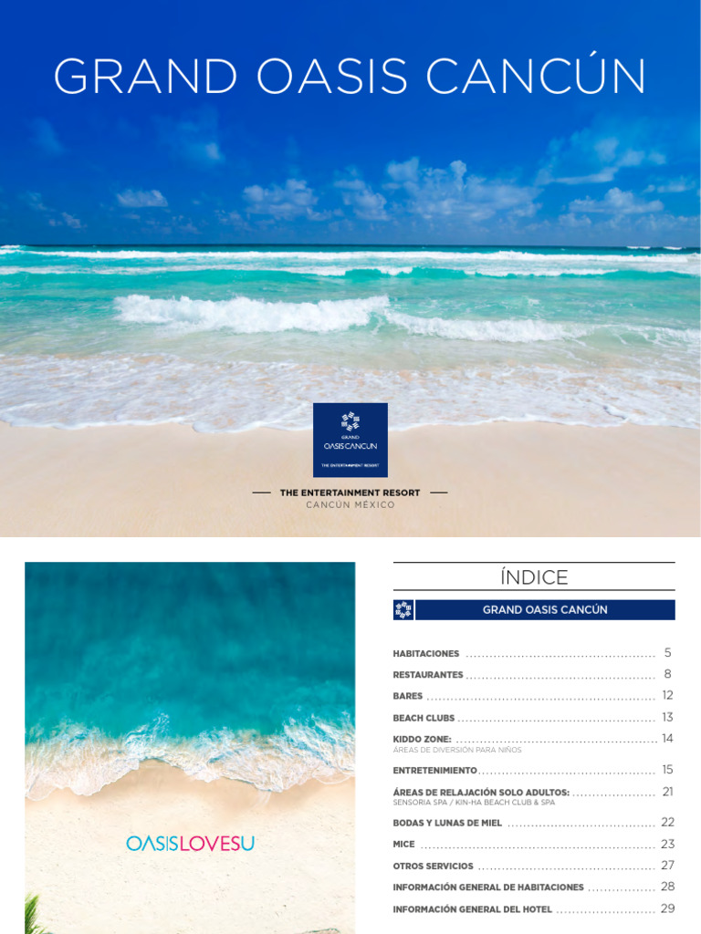 Grand Oasis Cancún: Resort Familiar Todo Incluido | PDF | Entretenimiento