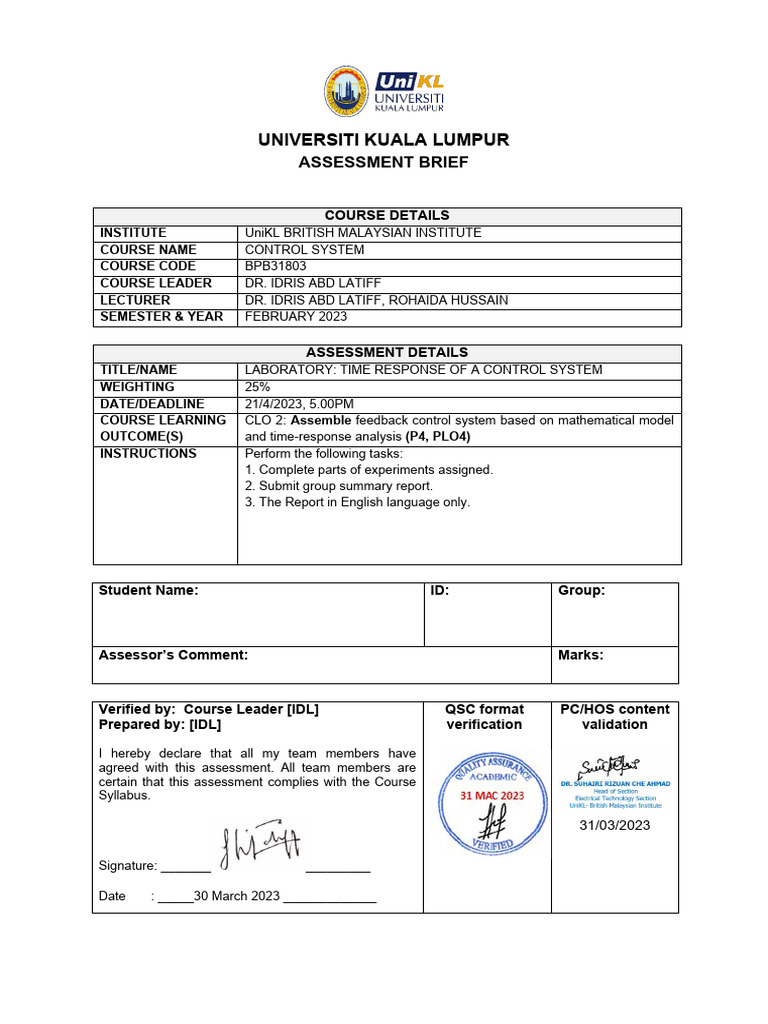 Assessment brief lab pdf experiment rubric academic 