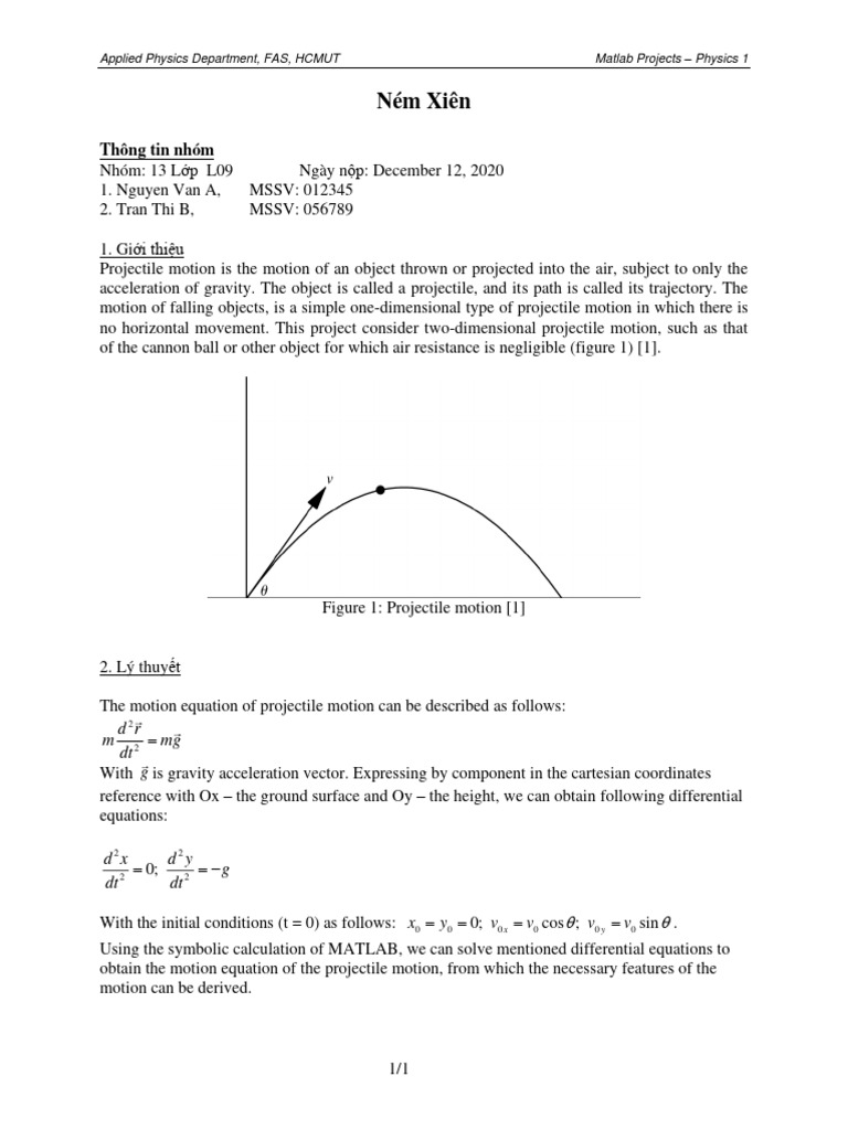 MATLAB Simulation of Projectile Motion | PDF | Mechanical Engineering ...