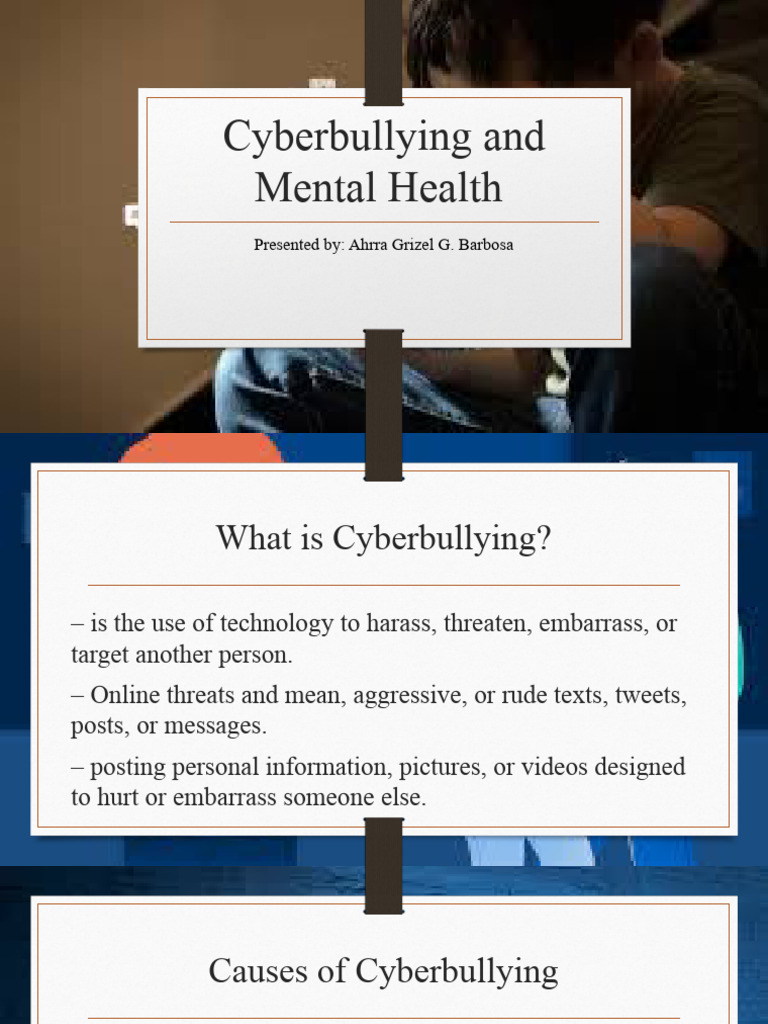 Cyberbullying and Mental Health Barbosa | PDF | Cyberbullying | Bullying