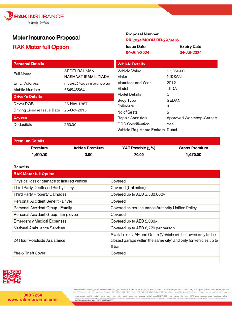Motor Proposal - 28 | Download Free PDF | Insurance | Deductible