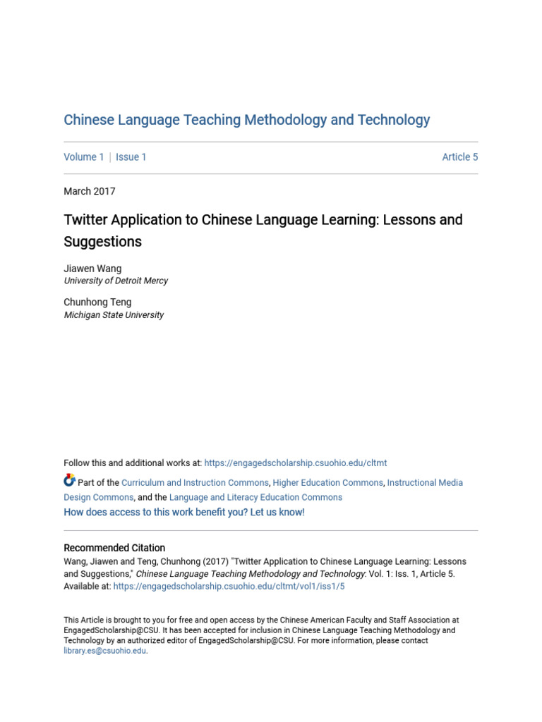 Chinese Language Learning Pdf
