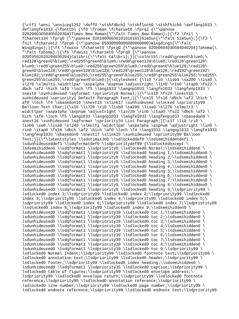 RTF Document Structure Guide | PDF | Html | Text