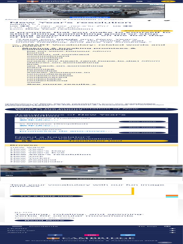 New Year s Resolution Cambridge English Dictionary Download Free 