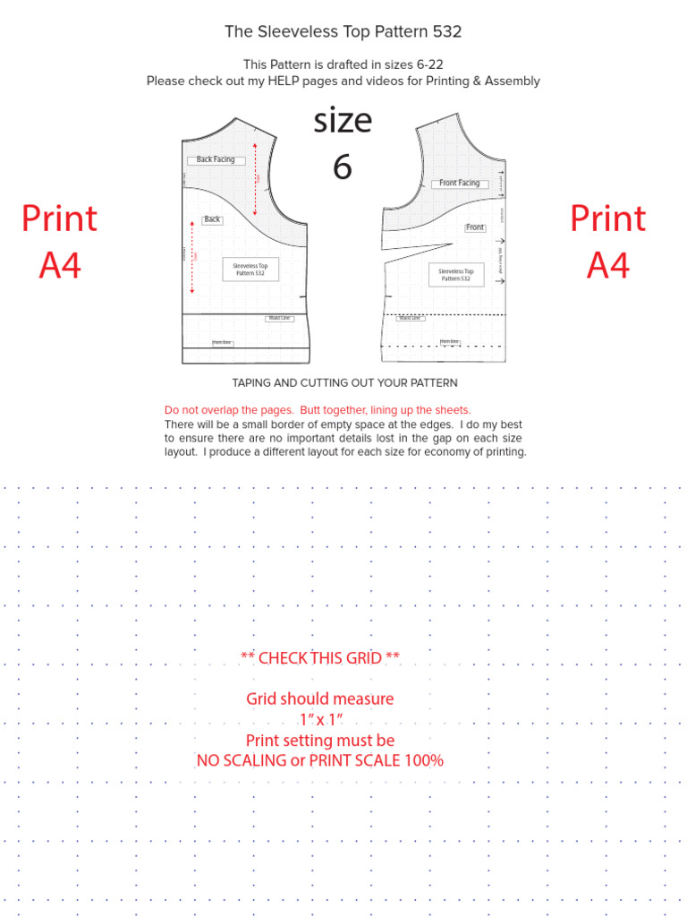532 Sleeveless Top a4 06 | PDF | Seam (Sewing) | Sewing
