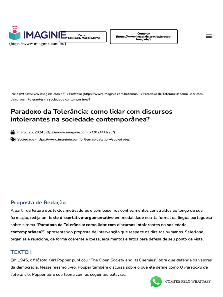 Paradoxo Da Tolerância - Como Lidar Com Discursos Intolerantes Na ...
