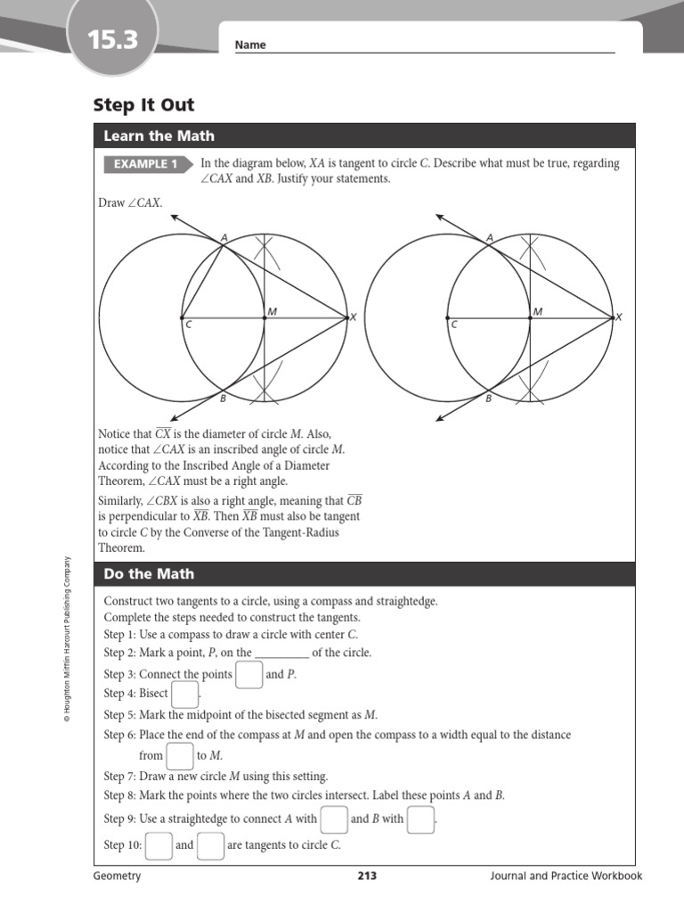15.3 Workbook | Download Free PDF | Circle | Elementary Mathematics