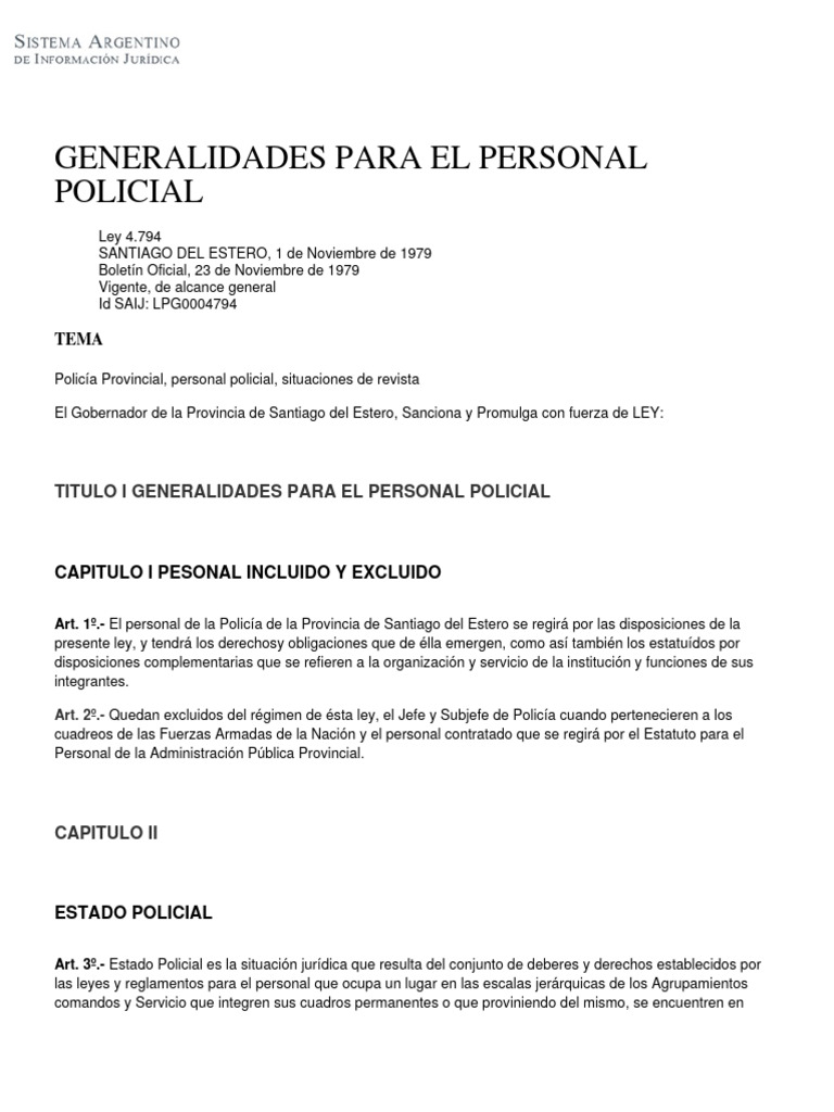 Generalidades para el personal policial pdf polic a oficial no