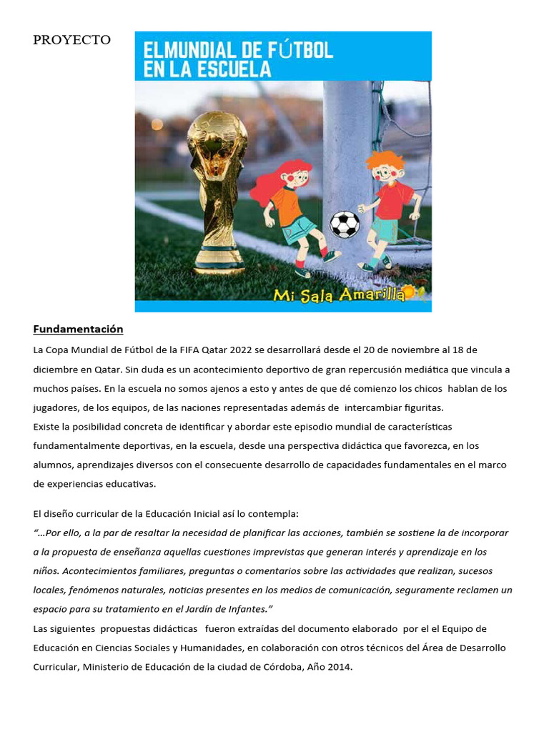 Actividades Didácticas para el Mundial 2022 | PDF | Educación de la ...