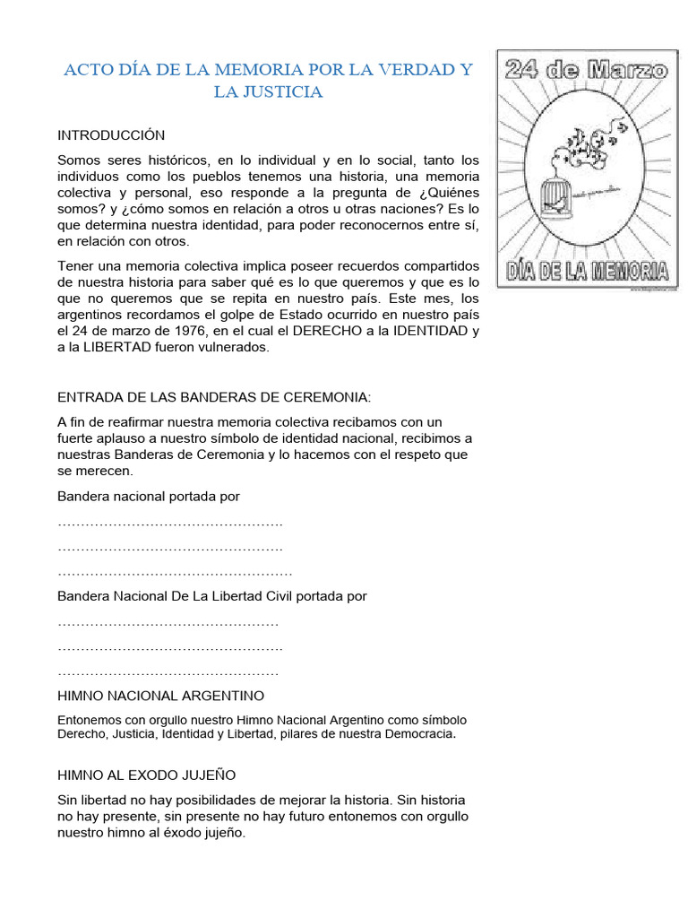 Acto por la Memoria y Justicia en Argentina | PDF | Democracia ...