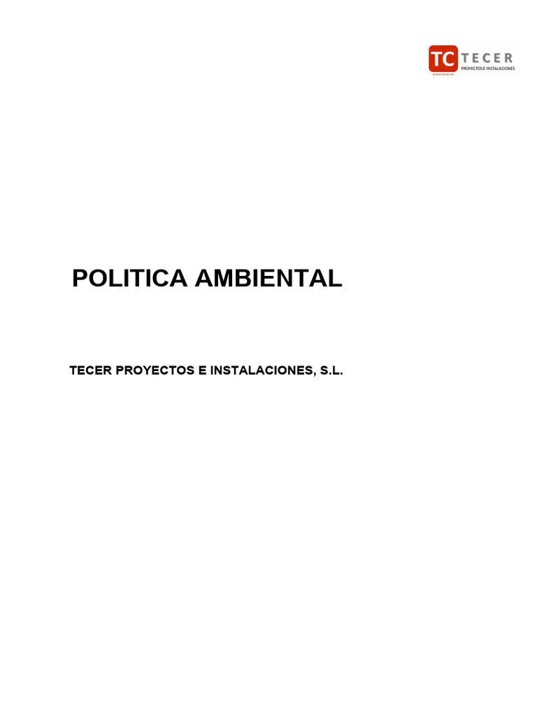 Política Ambiental de Tecer: Compromiso y Sostenibilidad | PDF ...