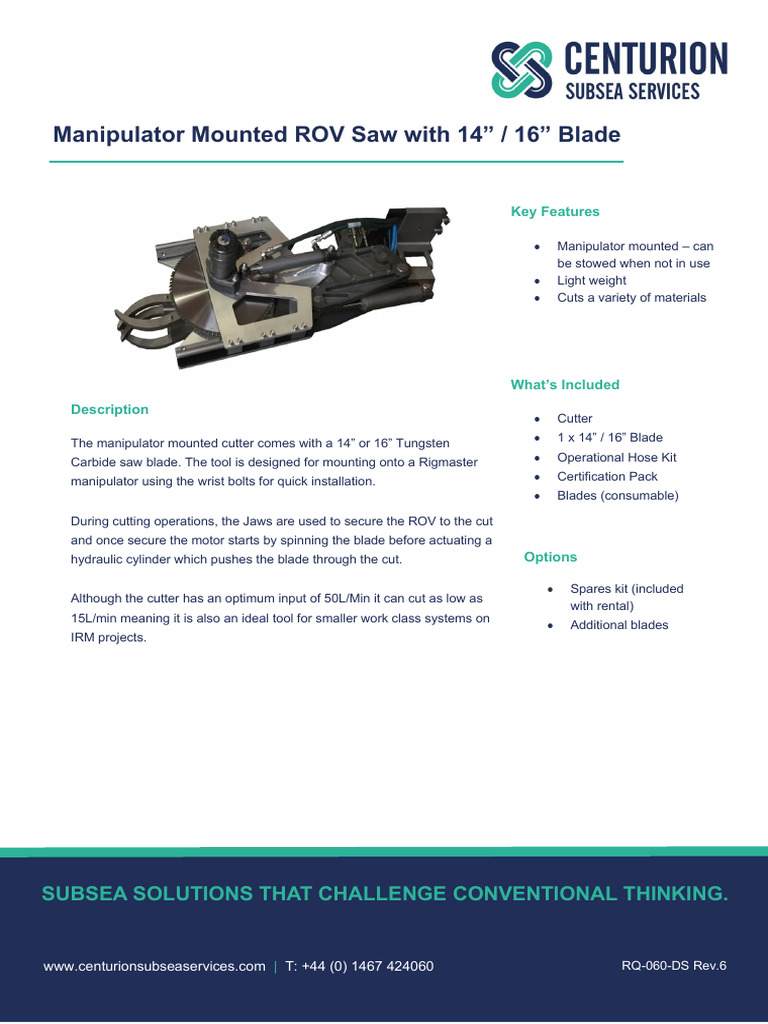 ROV Saw Cutter with 14