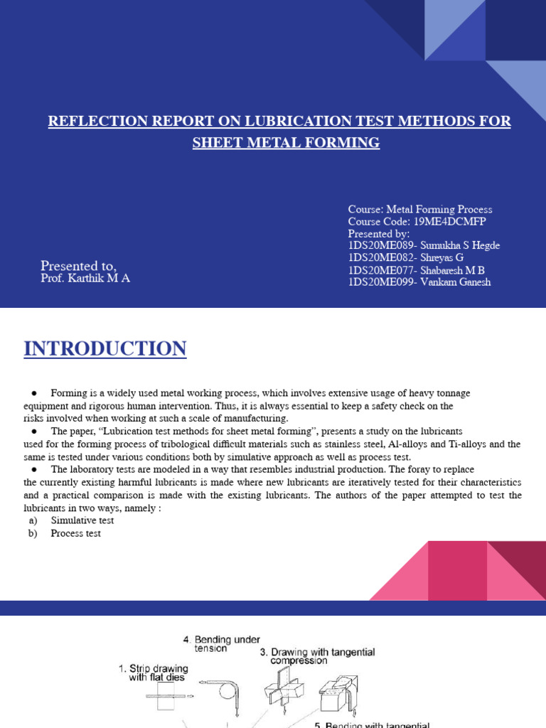 Lubrication Tests in Sheet Metal Forming | PDF | Lubricant | Sheet Metal