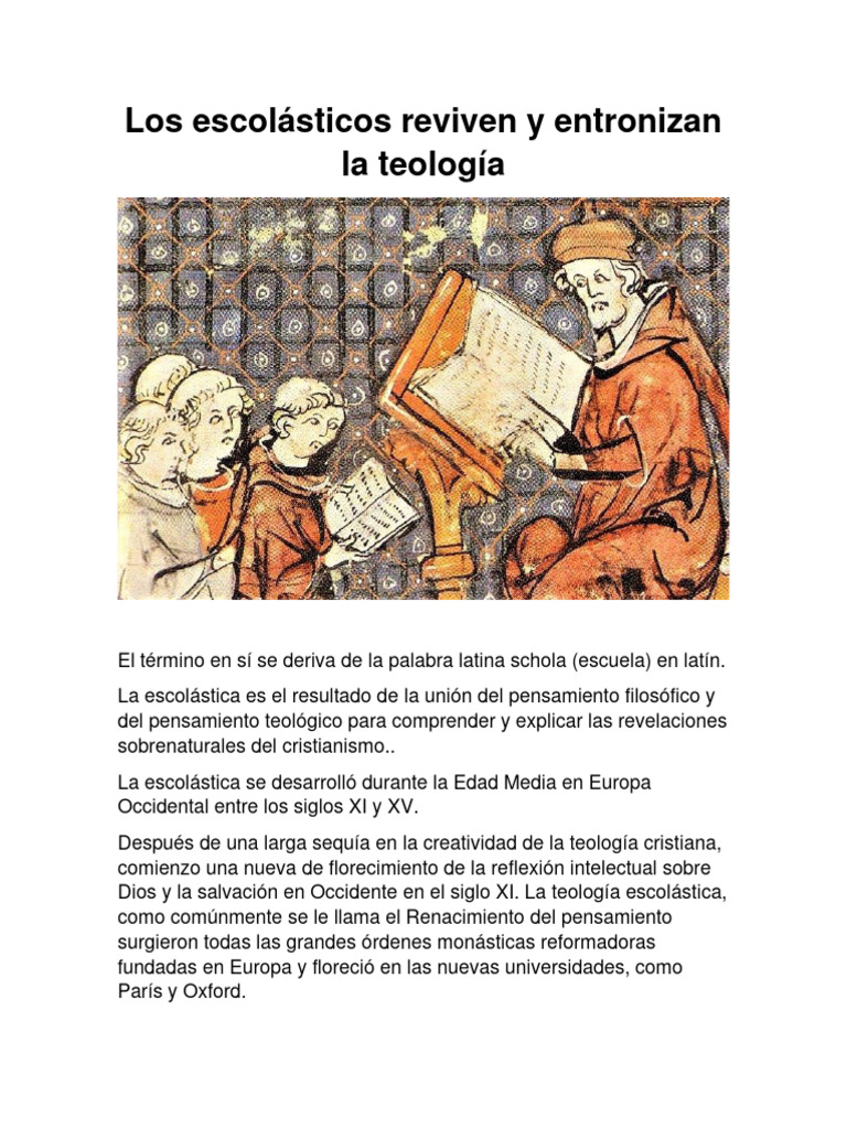 Los Escolásticos Reviven y Entronizan La Teología | PDF | Razón | Teología