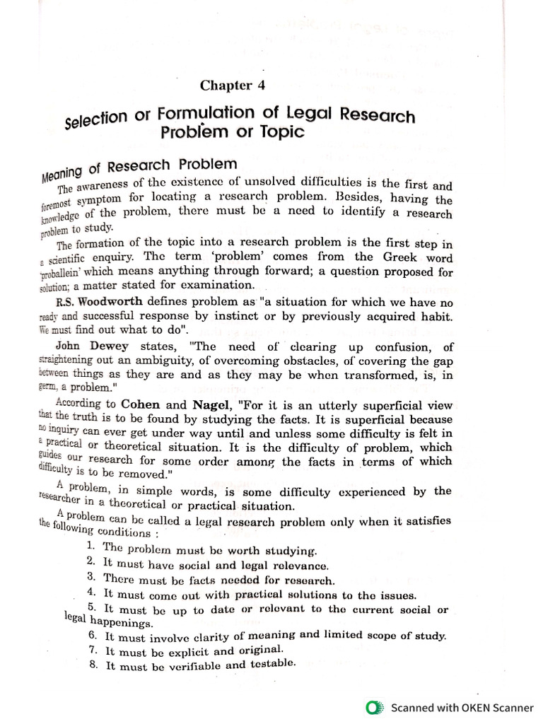 Formulation of Legal Research Problem | PDF