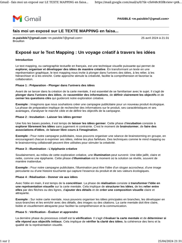 Exposé sur le Text Mapping Créatif | PDF | Publicité | Créativité