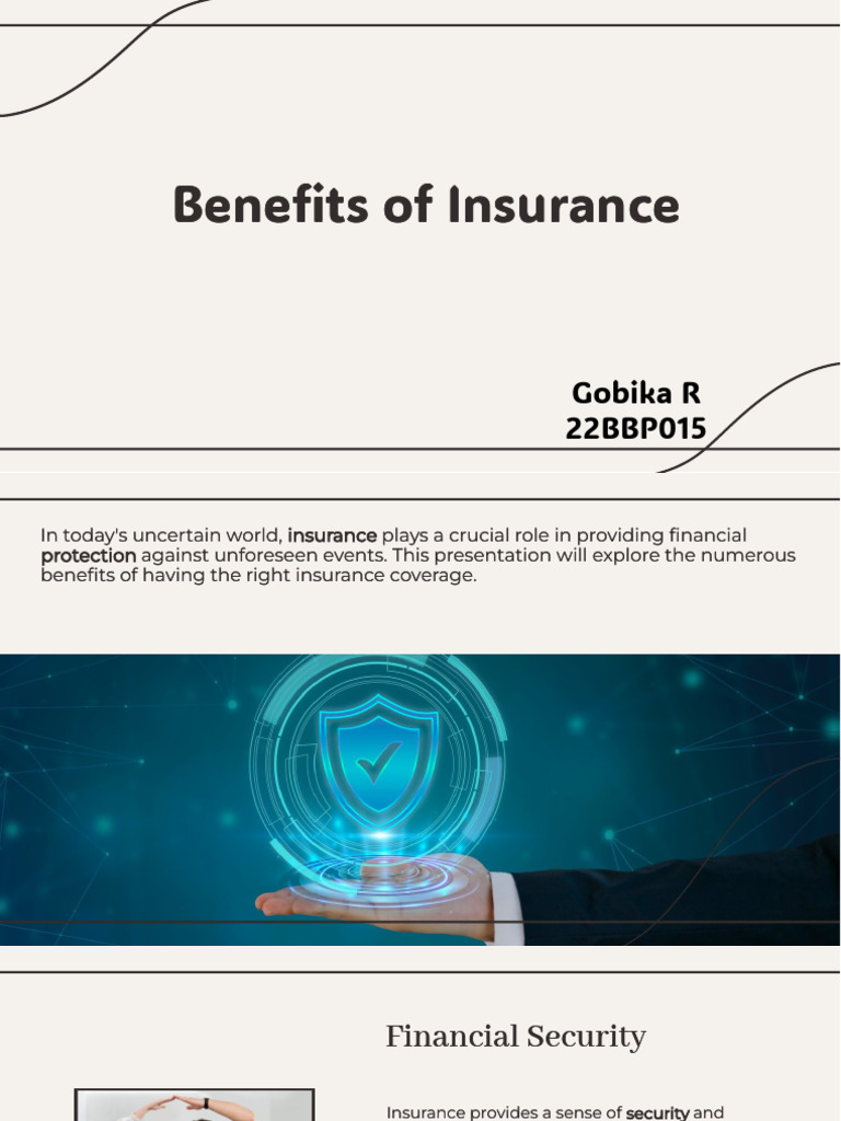 Key Benefits of Insurance Coverage | PDF