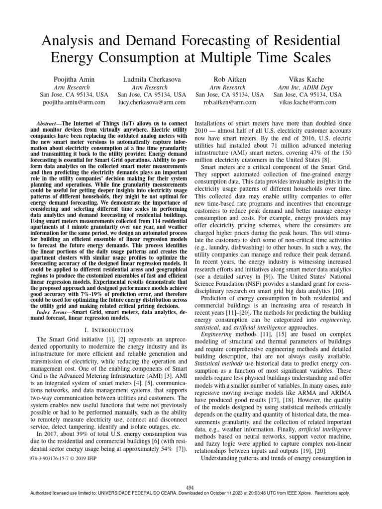 Analysis and Demand Forecasting of Residential Energy Consumption at ...