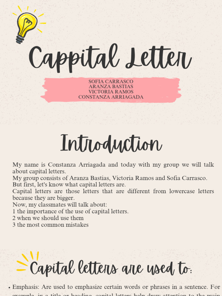 Importance of Capital Letters Explained | PDF | Letter Case | Human ...
