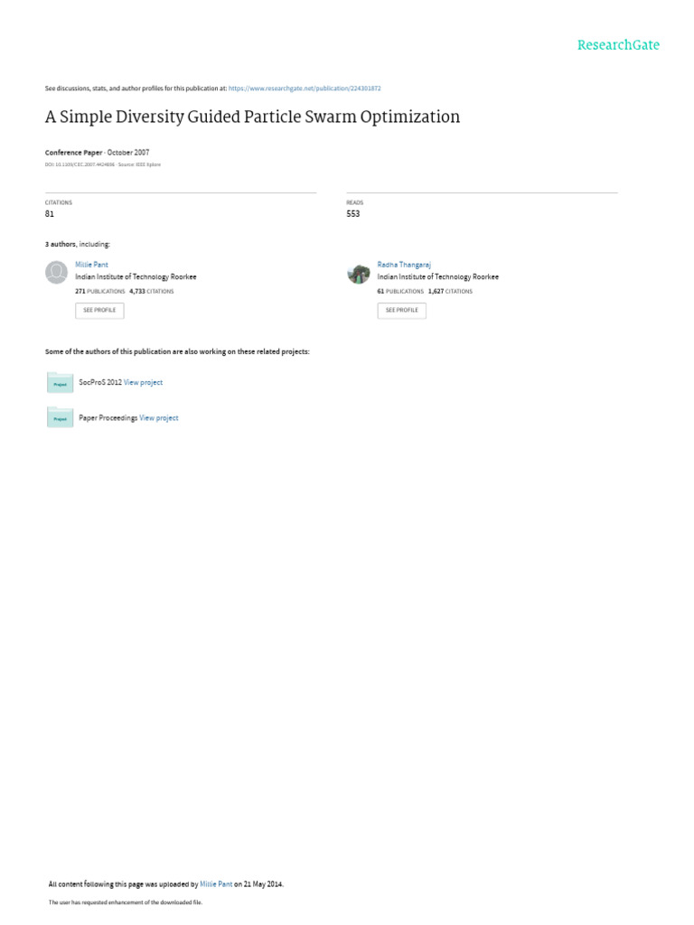 Particle Swarm Optimization Guide | PDF