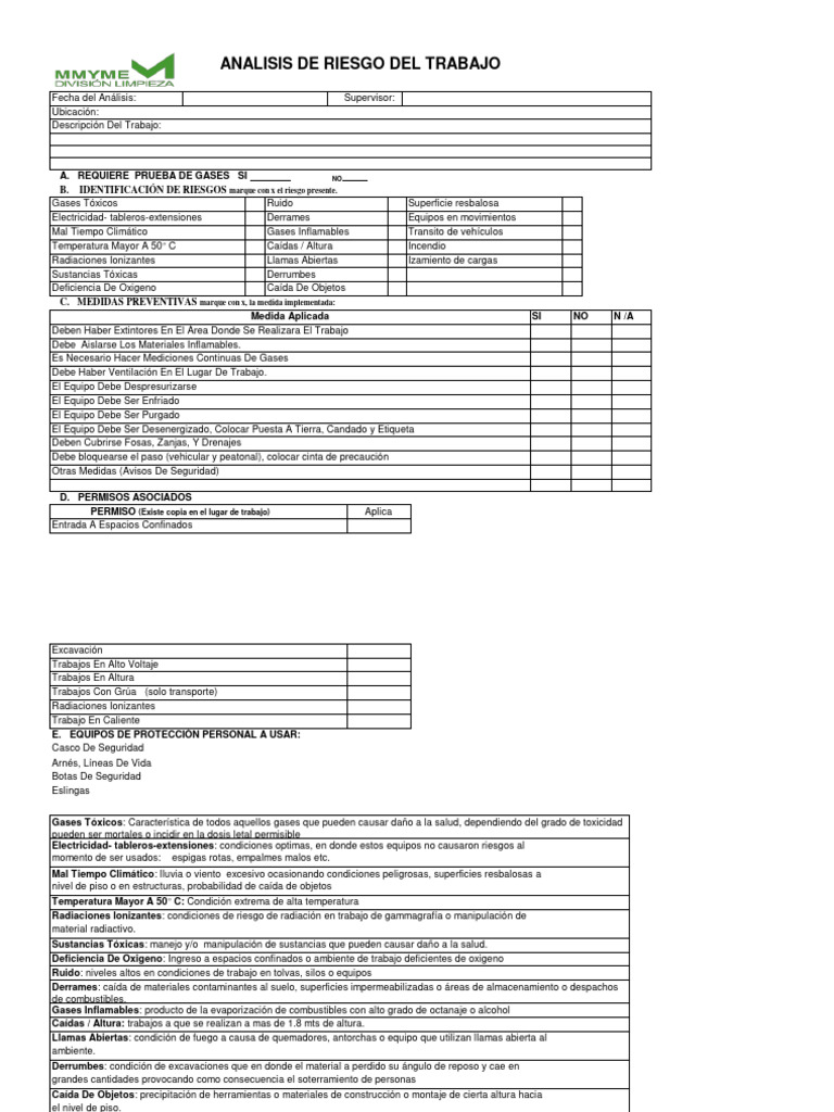 Formato De Analisis De Riesgo Pdf Radiación Oxígeno
