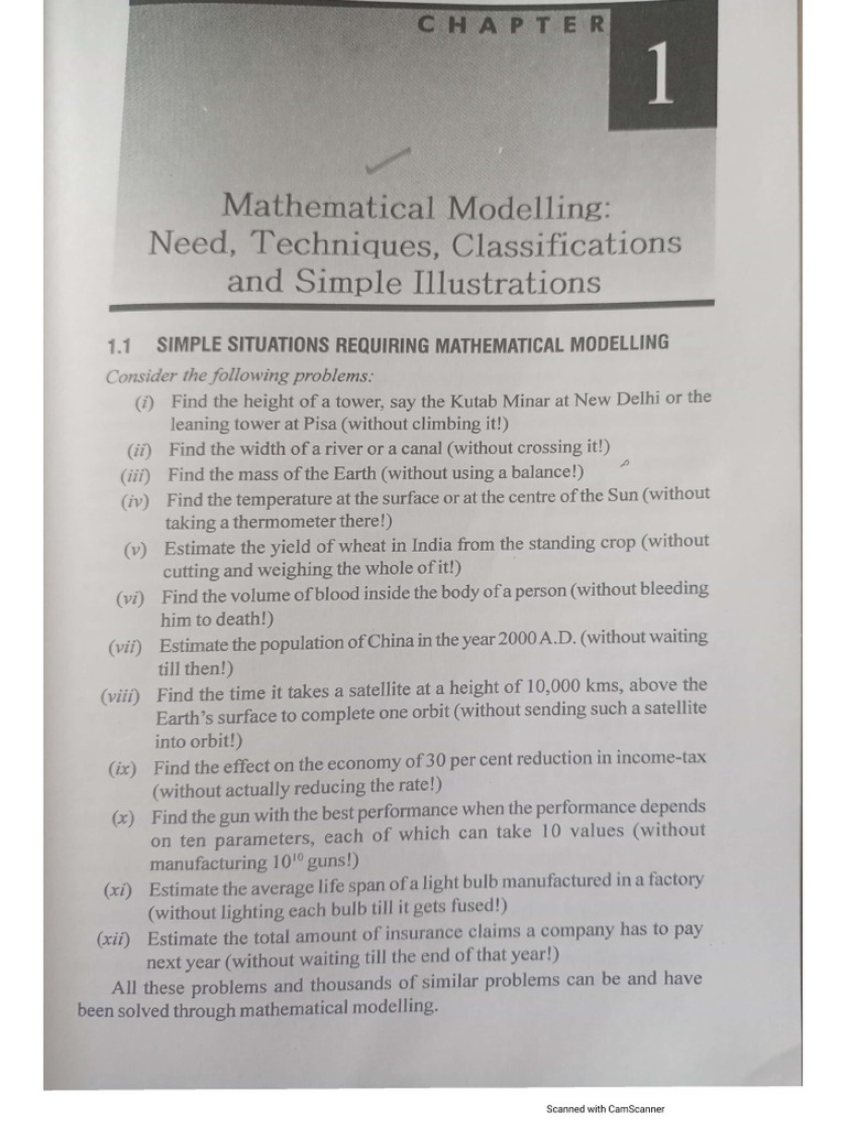 unit 1 modelling | PDF