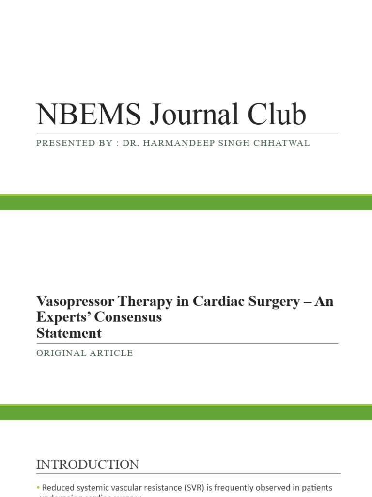 Vasopressor Therapy Article Final | PDF | Ischemia | Heart