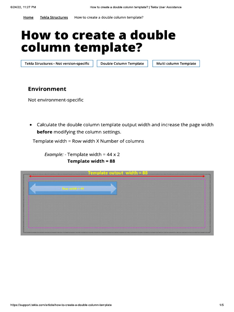 How to create a double column template_ _ Tekla User Assistance | PDF