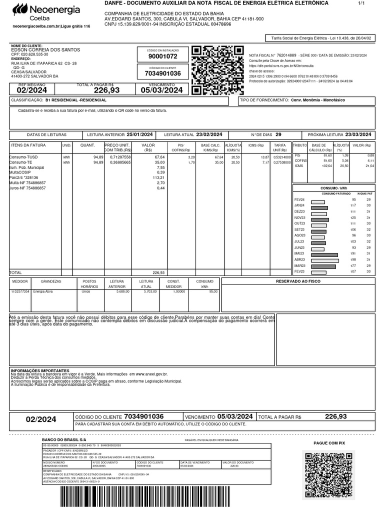 Segunda Via Fatura PDF