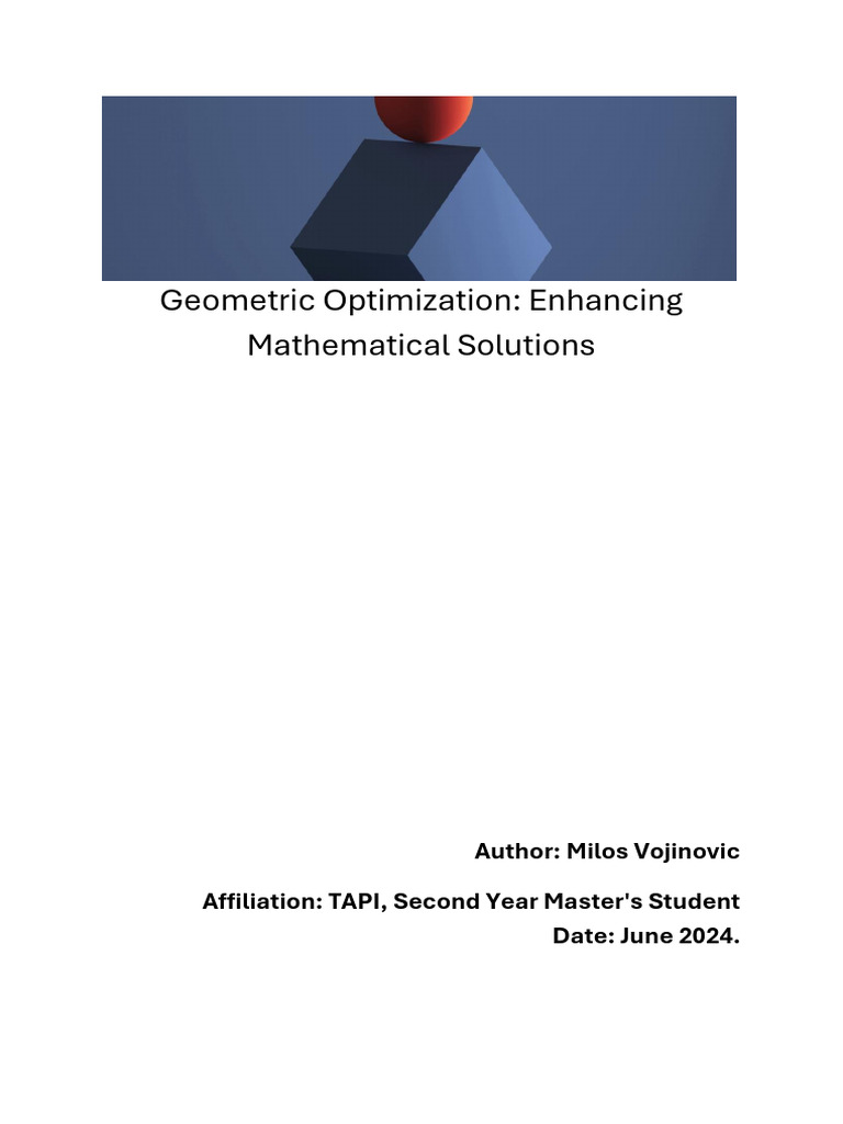 Geometric Optimization Enhancing Mathematical Solutions | PDF ...