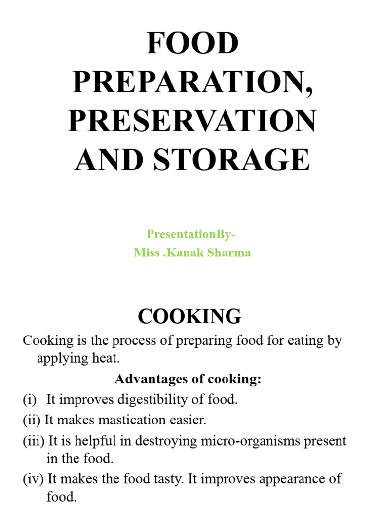 Food Preparation and Preservation Guide | PDF | Food Preservation | Cooking