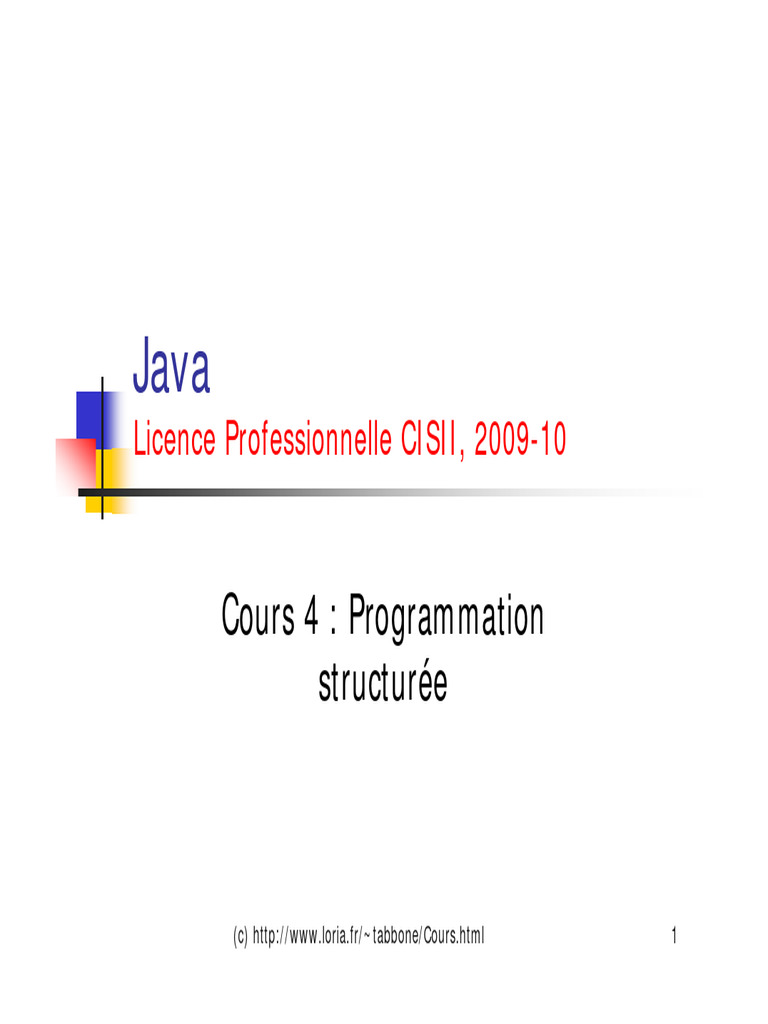 Programmation Structurée en Java | PDF | Structure de contrôle ...