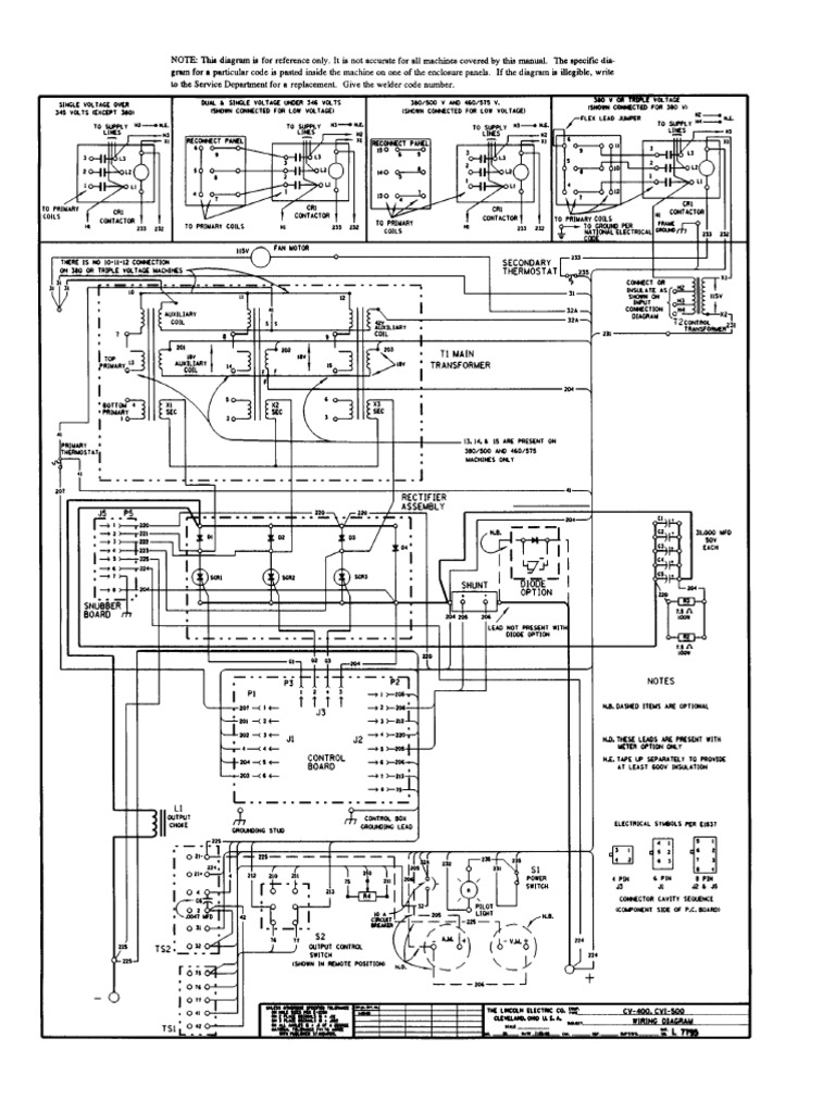 Lincoln Electric - CV-400 power supply wiring diagram | PDF