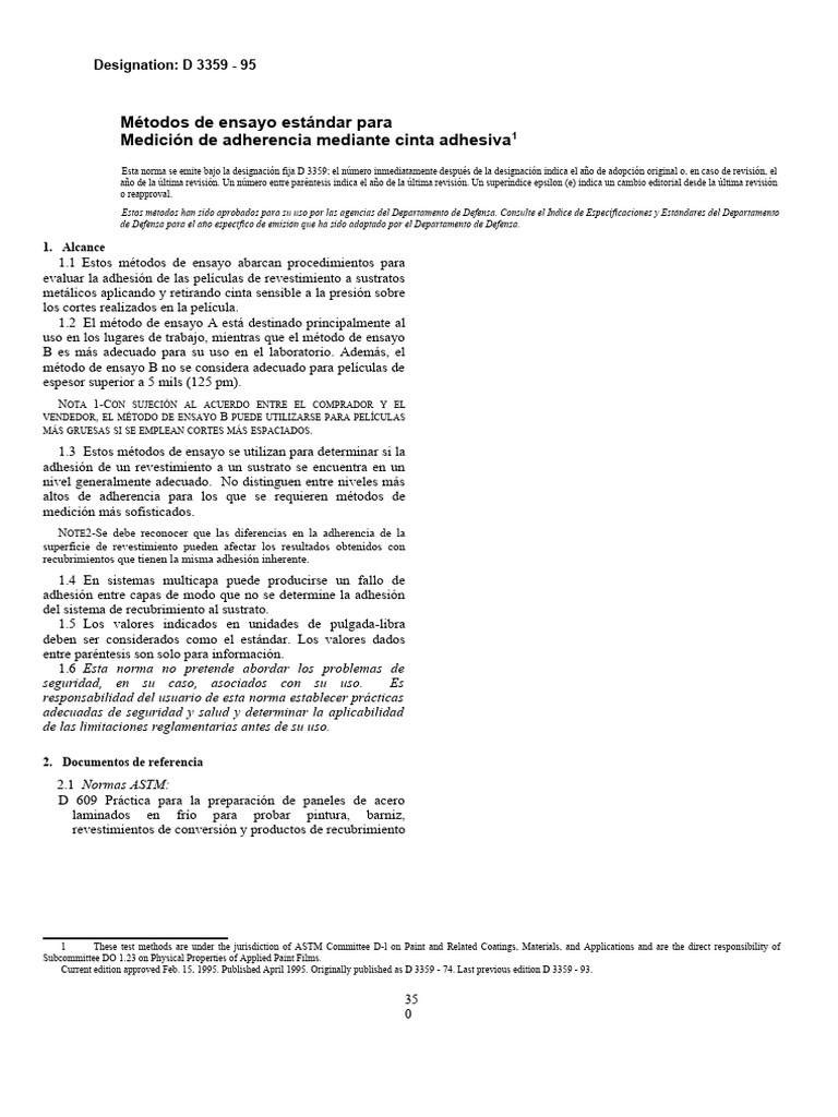 417000401 Astm D3359 Pdf Es Pdf Adhesi N Materiales