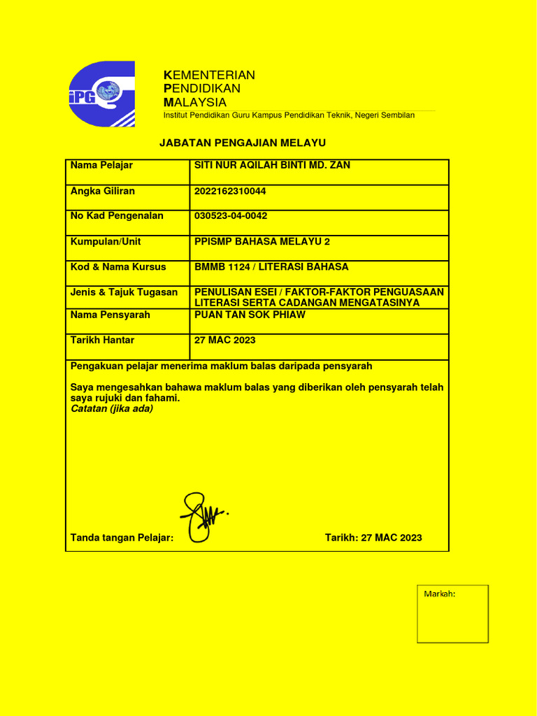 Penulisan (BMMB 1124 Literasi Bahasa) | PDF