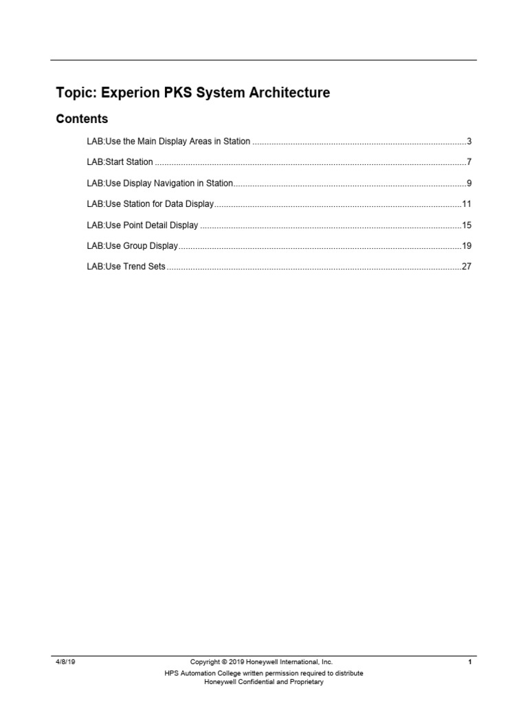 01 - EXP-05C3 R500 Rev 04.1 - I - 2 Experion PKS System Architecture ...