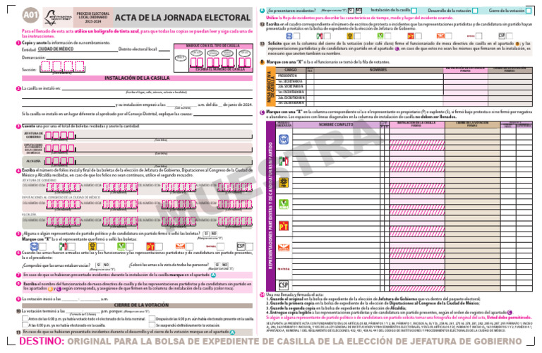 Acta de Cierre de Votación 2024 | PDF | Gobernancia | Toma de ...